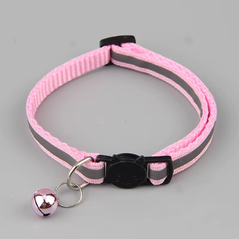 12 Colors Reflective Cats Bells Collars Adjustable Dog Leash Pet Collar for Cats and Small Dogs Pet Supplies