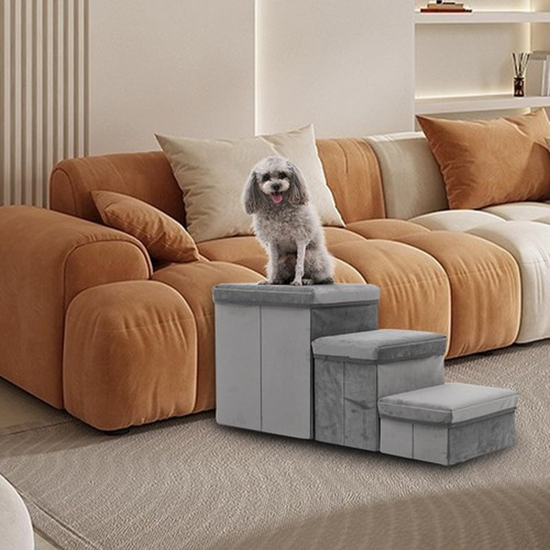 Dog Stairs for Small Dogs and Cats Foldable Pet Steps for High Bed and Couch